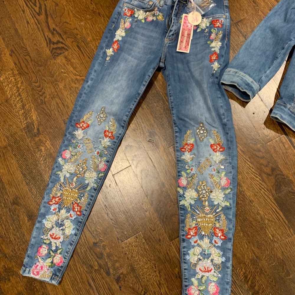 Brand new jean jacket and pants